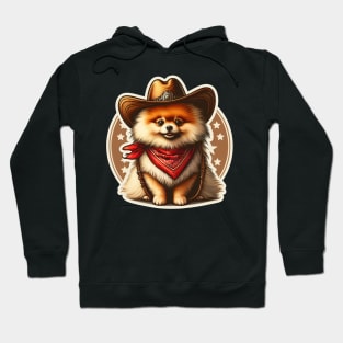 Pomeranian Cowboy Hoodie